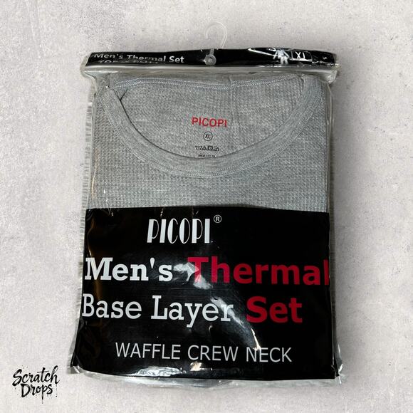 Picopi Mens Base Layer Thermal Sleepwear Waffle Long Underwear Set XL Shirt/Pant - Picture 4 of 4